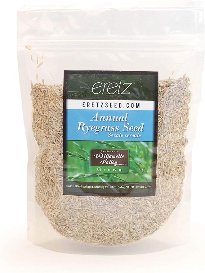 Annual RyeGrass Seed by Eretz - Willamette Valley, Oregon Grown. No fillers, No Weed or Other Crop Seeds (8oz)