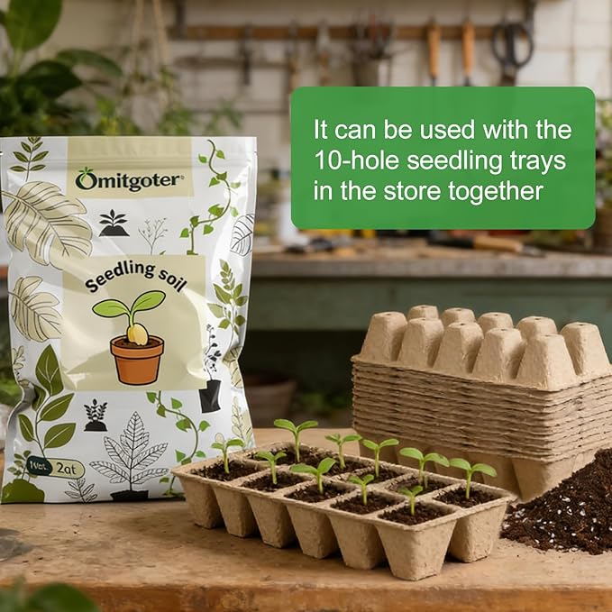 Organic Seed Starter Soil and Potting Mix 2qt ，100% Natural,Promotes Rapid Rooting & Germination