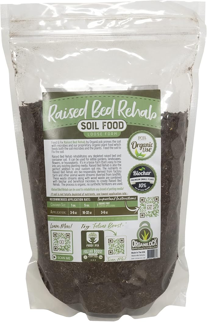 Raised Bed Rehab Potting Garden Soil for Growing (2 Pound Bag)