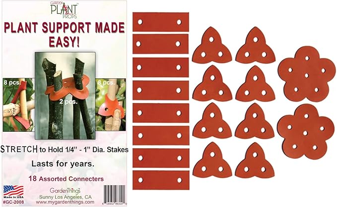 Stretch Rubber Plant Stake Connecters, Assorted 18 pcs.