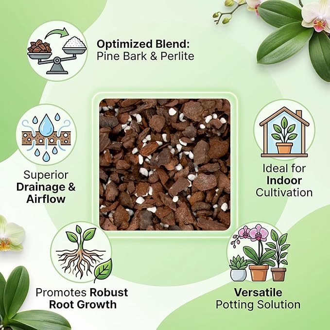 Sukh Potting Mix 8 OZ - Multi-Purpose Plant Potting Soil Orchids Food Planting Supplies Pine Bark Perlite Mulch Plant Soil for Indoor Plants Succulent Drainage Ventilation