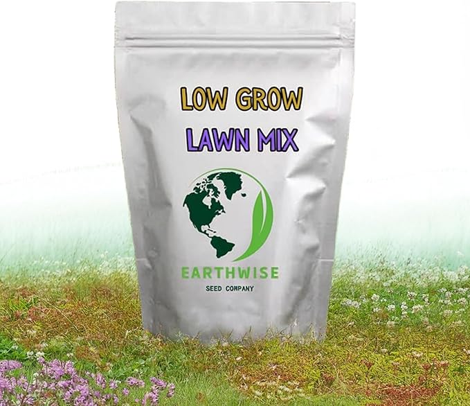 Earthwise No-Mow Low-Grow Lawn Seed Mix – 1/2 lb – 200 sq ft Bare / 500 sq ft Overseed