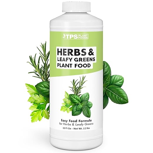 Herb Plant Food for All Edible Herbs, Leafy Greens and Veggies, Liquid Houseplant Fertilizer, 32 oz (1 Quart)