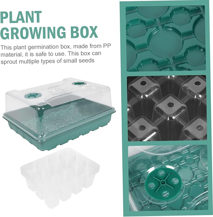 Plant Starter Trays Material Plant Germination Box Greenhouse Cover for Seed Starting Reusable Planting Nursery Tray for Indoor Outdoor