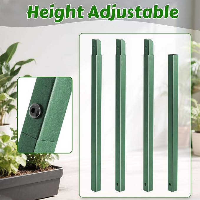 62" Round Metal Dragon Fruit Trellis，Adjustable Dragon Fruit Plant Trellis for Vertical Gardening and Climbing Plants Trees Cactus Garden Outdoor Indoor Potted Support Green