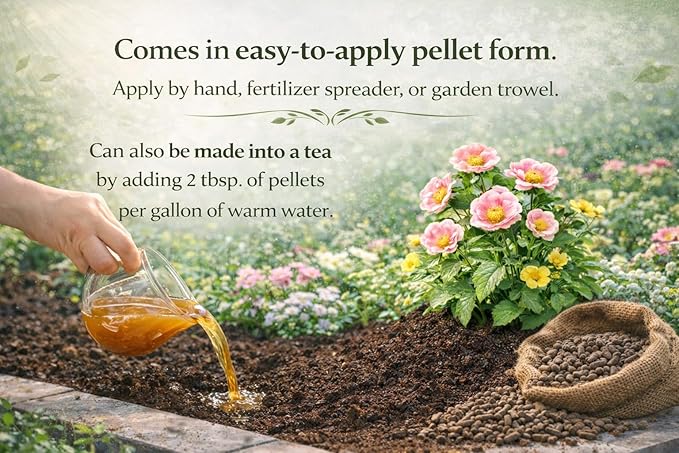 Chicken Manure Pellets, 4-3-2 NPK Organic Plant Fertilizer and Soil Rebuilder, 1.5lb Bag