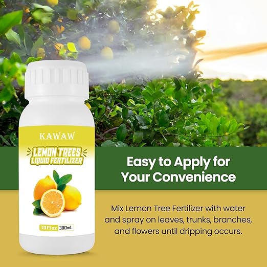 Liquid Lemon Tree Fertilizer - 10oz Microbial Organic Citrus Tree Fertilizer for Potted Trees & Indoor Plants, Meyer Lemon Tree Food, Concentrated Nutrient Solution