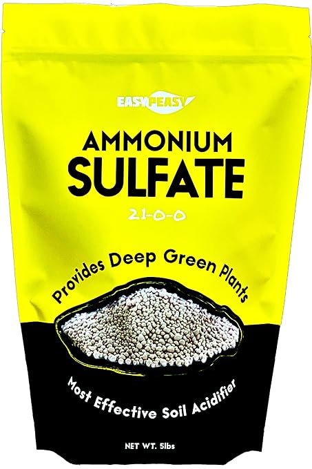 Easy Peasy Plants Ammonium Sulfate - 21-0-0 24S Nutrient Plant Food Blend for DEEP Green Plants and Colorful Blooms - Great Fertilizer Soil Acidifier for Azaleas Blueberries Magnolia