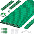Cludoo 208PCS Garden Stakes Set with 60 Sets Fiberglass Plant Stakes Sticks Supports and Accessories, DIY 4ft 5ft 6ft 7ft Tomato Stakes for Tomato,Vegetables, Pepper, Fences Indoor Outdoor Plants