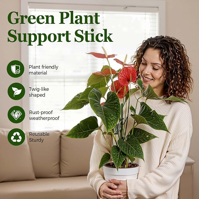 Stackable Monstera Plant Support, Garden Plant Support Stakes for Indoor Outdoor Plants, Climbing Plant Support Structures Plant Holder Stick Moss Pole for Support Tall Potted Plants (5, Green)