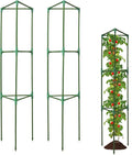 Tomato Cages for Garden,2 Pack 50in Tall Tomato Plant Support Stakes Adjustable Heavy Duty Steel Plant Tower Stakes, Updated Cucumber Trellis Garden Cages for Climbing Plants Vegetable Flowers
