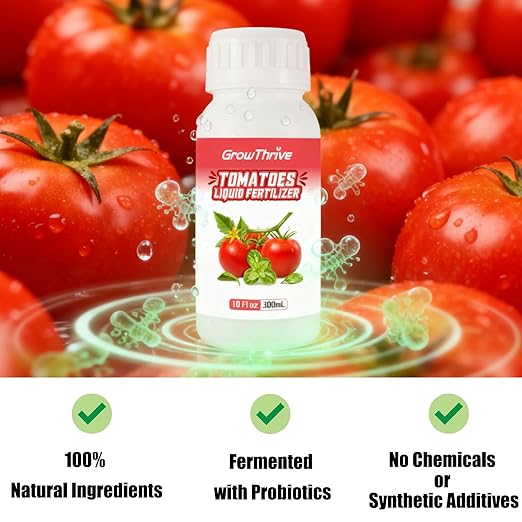 Organic Microbial Probiotic Tomato Fertilizer - 10oz Liquid Nutrient Solution for Lush Greens & Robust Roots - Chemical Free Plant Food