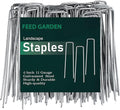 FEED GARDEN 6 Inch 300 Pack Galvanized Landscape Staples 11 Gauge Anti-Rust Garden Stakes Landscaping Fabric SOD Pins Yard Stakes for Weed Barrier Fabric