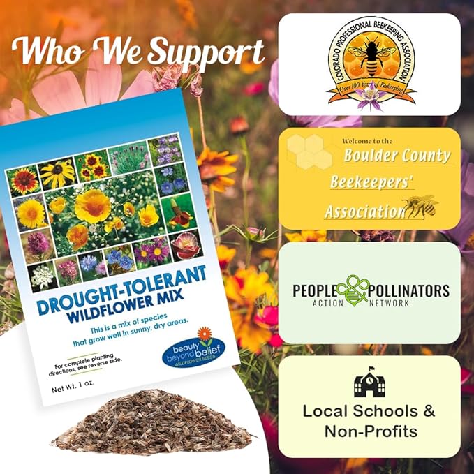 Drought Resistant Wildflower Seeds - 1oz, Open-Pollinated Bulk Flower Seed Mix for Beautiful Perennial, Annual Garden Flowers - No Fillers - 1 oz Packet