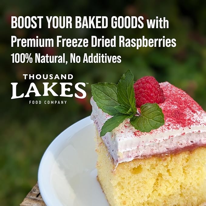 Thousand Lakes Freeze Dried Fruit - Raspberries - Bulk 5.6 ounces | No Sugar Added | 100% Whole Raspberries