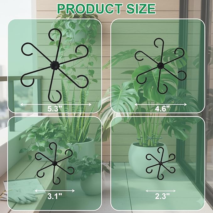 16 PCS Plant Stem Support – Reusable Plastic Plant Stem Holder for Monstera, Indoor Plant Support Clips, Gardening Accessories (Black)