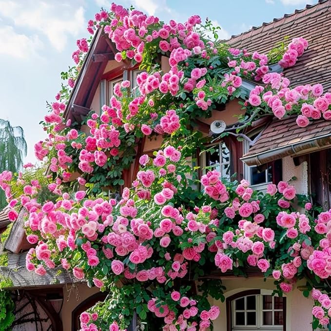Mixed Climbing Rose Vine Seeds 230pcs– Perennial Rosa Flowering Bush Seed | Long-Blooming Ornamental Climbing Plants for Fence, Trellis, Arches & Outdoor Garden Décor