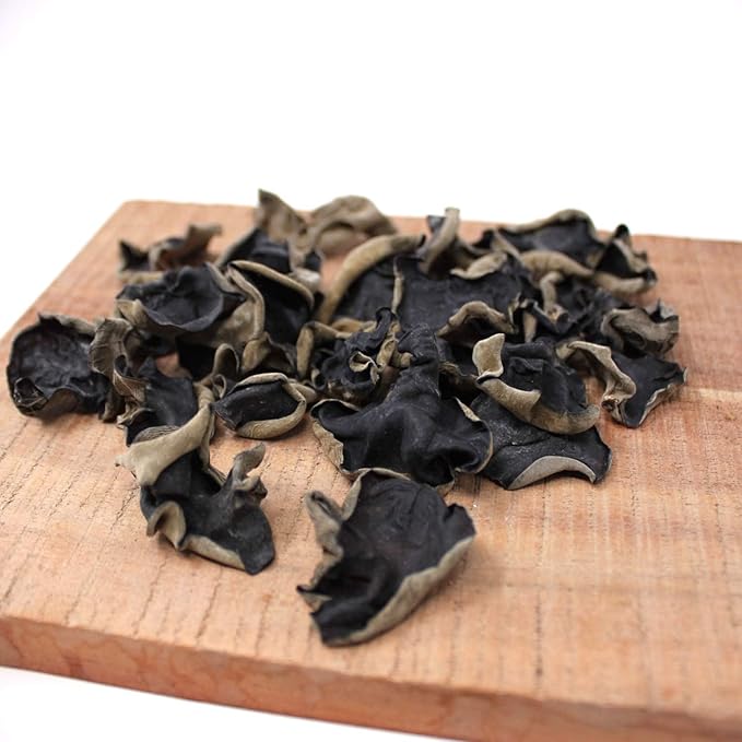 DABC OAK LAND Premium Dried Woodear Mushroom, Dried Black Fungus Shredded All Natural Vegan and Gluten-Free Rich in Fiber & Iron, Perfect for Cuisine, Soups 16 Ounce