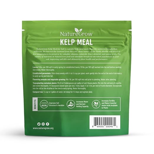 Kelp Meal1-0-2 Natural Plant Food, Boost Plant Health and Yield! (6lb)