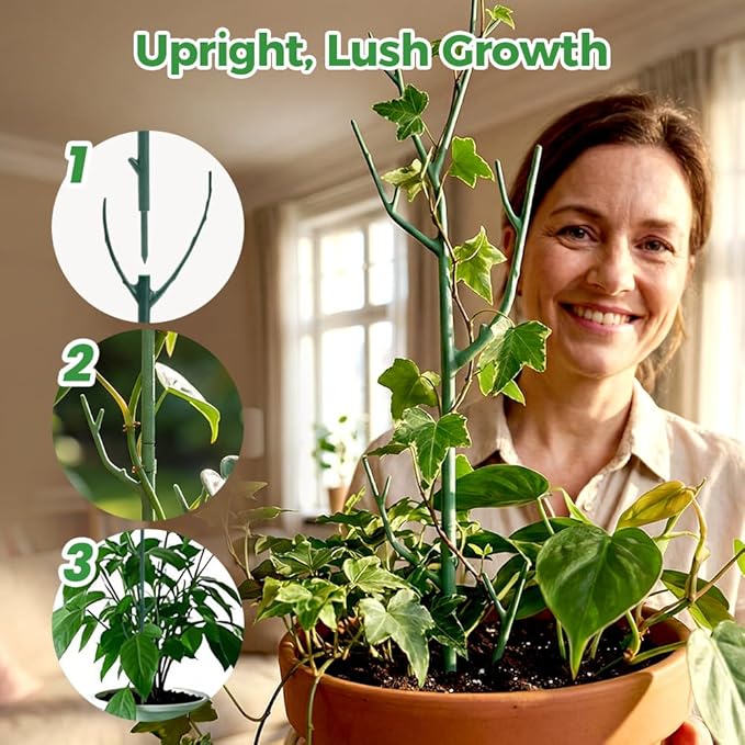 10 Pack Stackable Monstera Plant Support, Garden Plant Support Stakes for Indoor Outdoor Plants, Climbing Plant Support Structures Plant Holder Stick Moss Pole for Support Tall Potted Plants