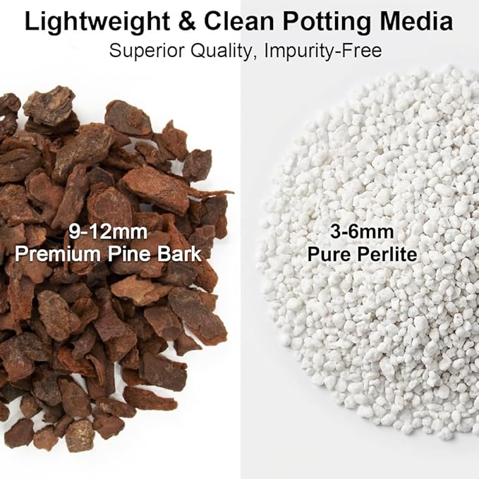 Sukh Potting Mix 8 OZ - Multi-Purpose Plant Potting Soil Orchids Food Planting Supplies Pine Bark Perlite Mulch Plant Soil for Indoor Plants Succulent Drainage Ventilation