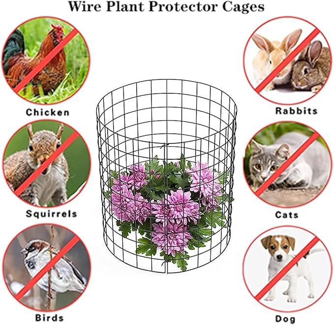 10 Packs Wire Plant Protectors from Animals -16.8'' x13'' Metal Mesh Plan t Cage Covers Garden Small Plan t Protectors Animals Chicken Wires Cover for Protect Plants,Vegetables