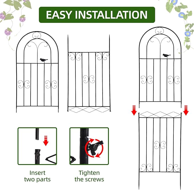 Amoskey 2 Pack 71x20in Durable Garden Trellis for Climbing Plants - Outdoor Trellis Supports for Lush Greenery - Ideal for Vines, Flowers, and Vegetables, Easy Installation & Space-Saving Design