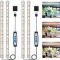 16" Plant Grow Light Strips, 120 LEDs Grow Lights for Indoor Plants Full Spectrum with Upgrade Timer 6/12/16 Hrs, 5 Dimmable Levels, 2 Pack Sunlike Grow Lamp for Hydroponics Succulent