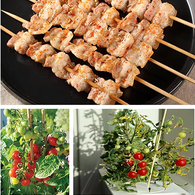 40 Pack 18'' Natural Bamboo Plant Stakes, Wood Plant Supports, Wood Garden Sticks for Plants Tomato Floral Potted, Wooden Sign Posting Garden Sticks