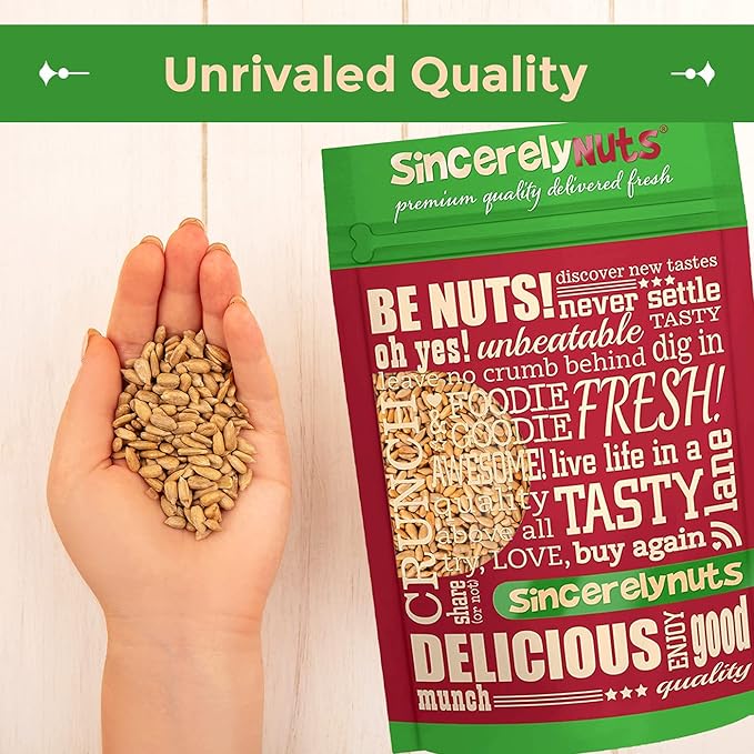 Sincerely Nuts Sunflower Seeds Roasted and Salted, Hulled | No Shell, Gluten-Free Snack, Vegan, and Kosher Certified, 1(LB) Bag