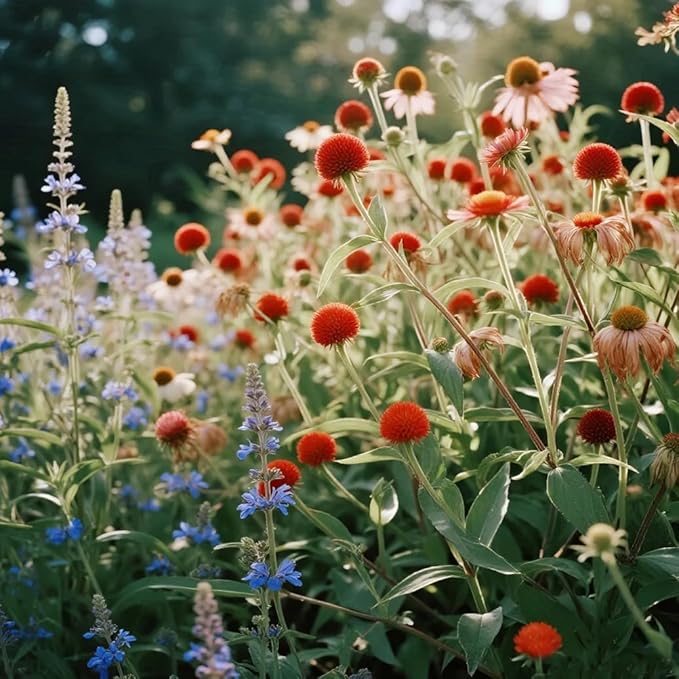 Mixrug Mix Globe Amaranth Flower Seeds for Planting, 300pcs Rare Perennial Globe Amaranth Flower Seeds Non-GMO Heirloom Plants, Open Pollinated Beauty Flowers Home Garden for Outdoors