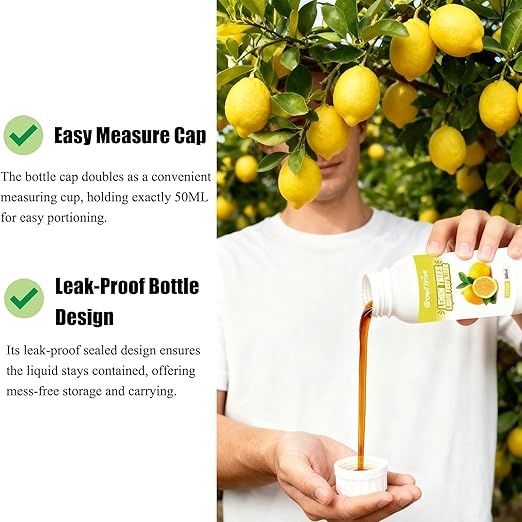 Lemon Tree Liquid Fertilizer - Microbial Organic Citrus Tree Fertilizer for Potted Trees & Indoor Plants, Meyer Lemon Tree Food, Concentrated Nutrient Solution
