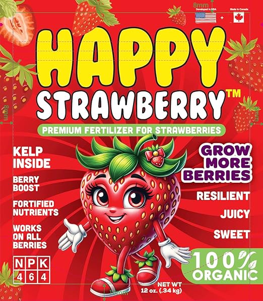 Happy Strawberry Fertilizer by Happy Nutrients Organic Premium Fertilizer for Strawberries & All Berries 12 oz (0.34 kg)