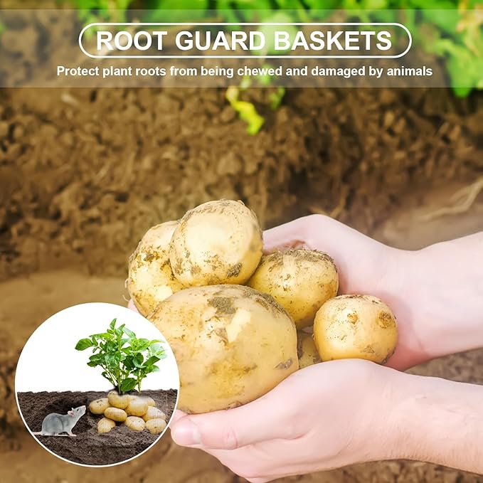 Foyego 10 Pcs 5 Gallon Root Guard Baskets for Plants, Underground Stainless Steel Wire Mesh Cages Gopher and Vole Wire Basket Protect The Roots of Large Plants