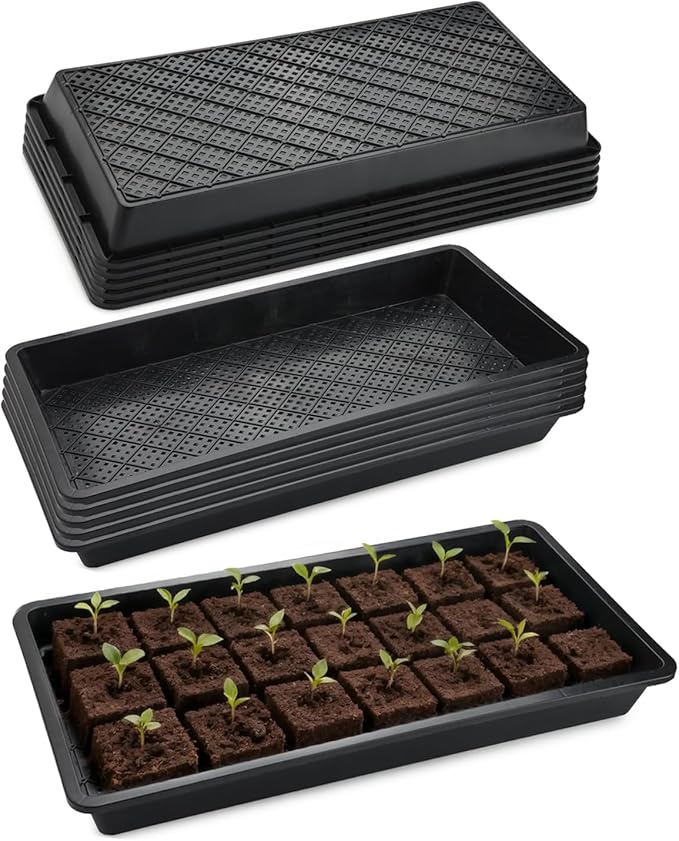 10 Pack 1020 Mesh Trays, Extra Strength 1020 Mesh Bottom Trays with Holes, 20'' x 10'', Heavy Duty Propagation Flats for Microgreens, Seed Starting, Soil Blocks, Hydroponics & Wheatgrass