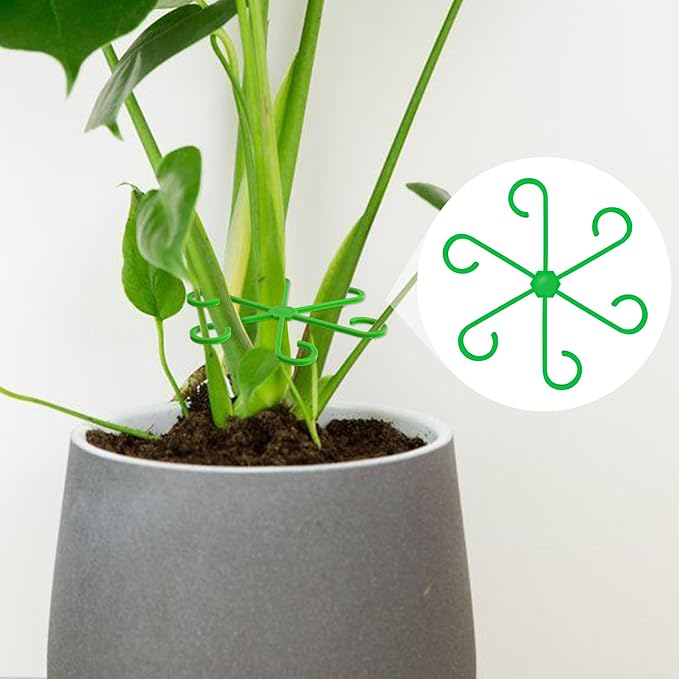 8pcs Climbing Houseplant Supports, 4 Sizes Plastic Plant Holders Reusable Flower Growth Stakes Trellis Stem Growth Accessories for Garden