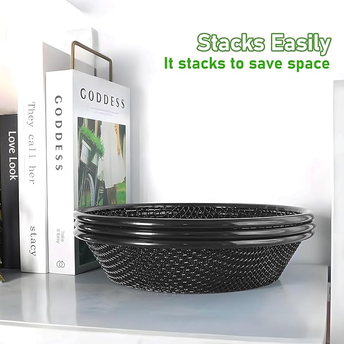 3Pcs 11.8" W Soil Sifter for Gardening, 2,4,6mm Grid Rock Sifter for 5 Gallon Bucket, Stainless Steel Fine Dirt Sifter, Compost Sifter for Capturing Dirt, Sand, Rocks, and Filtering Compost (Black)