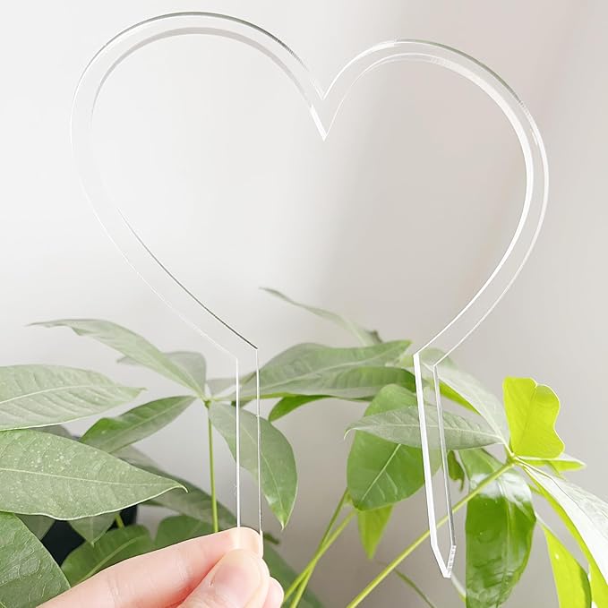 Heart Shape Super Clear Trellis, Hoya Trellis, Indoor Plant Trellis, Houseplant Trellis, Plant Gift, Plant Support and Growth (8'' x 9'')