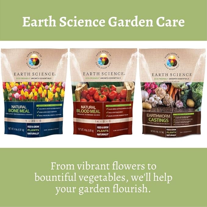 Earth Science Earthworm Castings – 3 lb—Premium Plant Fertilizer for Indoor & Outdoor Plants – Soil Enhancer for Vegetable Gardens