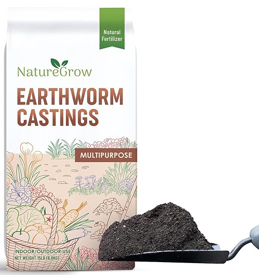 Earth Worm Castings 1lb - Organic Fertilizer Includes Humic Acid - Pure Worm Castings for Gardening