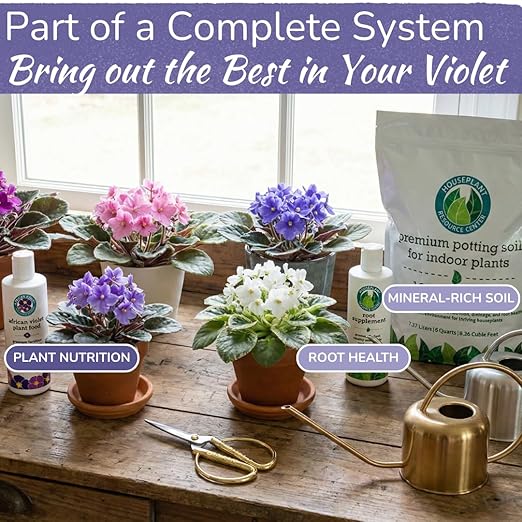 African Violet Fertilizer | Premium Liquid Plant Food for Strong Roots & Lush Blooms | Gentle, Balanced 3-3-3 Formula with Essential Micronutrients | Sea Kelp, Humic & Fulvic Acid | Made in USA | 8 oz