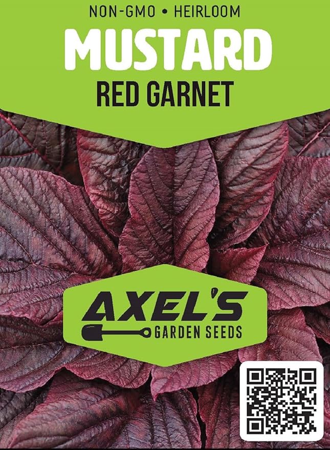 Red Garnet Mustard Seeds for Planting – Heirloom Non-GMO Mustard Seed Packets with Instructions to Plant & Grow Mustard for Home Outdoor/Indoor Hydroponic Herb Garden – 5 Packets