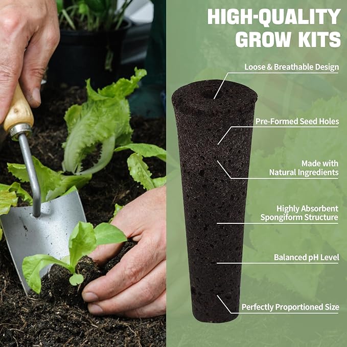 161 Pcs Seed Pod Kit Plant Seed Starter Sponges Kit for Hydroponic Indoor Garden System, Growing Pods Kit Include 30 Grow Sponges,30 Grow Baskets,30 Grow Domes,30 Pod Labels