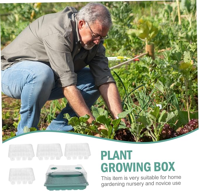 BESTonZON 1Set Plant Germination Box Durable Indoor Garden Propagating Trays with Design for Home Gardening Seed Starting Greenhouse Accessory