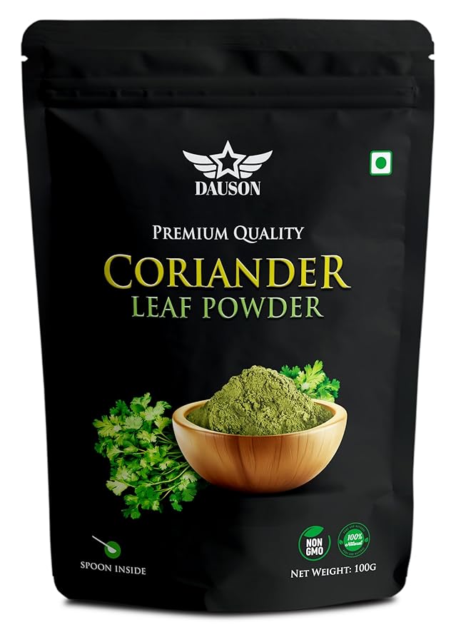 Coriander Leaf Powder – 100% Pure & Natural | 3.53 Oz Finely Ground Coriander Leaf | No Additives or Fillers | Aromatic, Earthy Flavor for Cooking | 25g Sample Available | Kitchen Essential for Global Cuisine