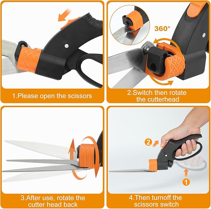 3-Piece Lightweight Garden Tool Kit with Rotating Grass Shears, Compact Lopper & Retractable Pruning Saw for Backyard Trimming & Light Yard Care