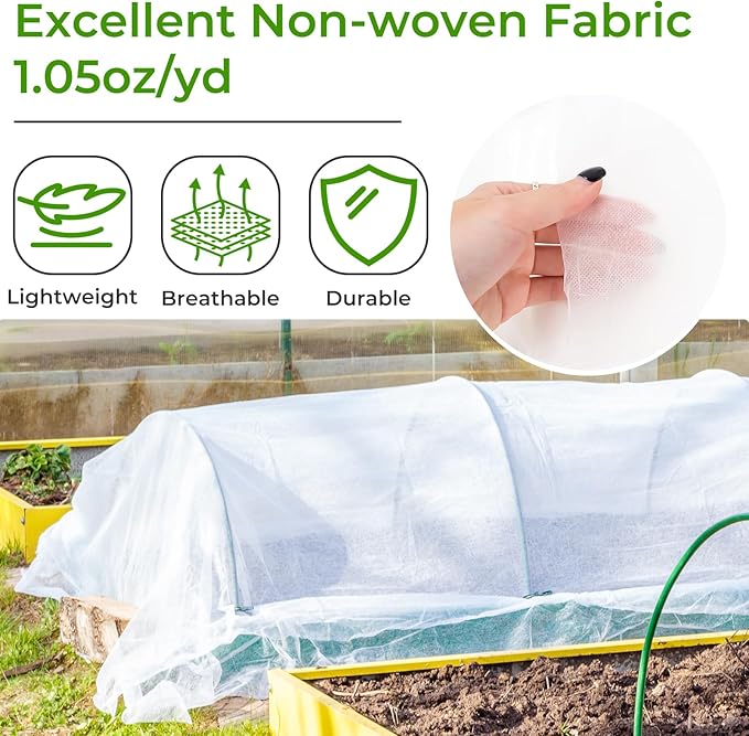 Covers Freeze Protection, Cookmaster 10x50FT Frost Cloth Plant Freeze Protection, Garden Floating Row Covers for Raised Beds/Vegetables Insect/Winter Frost (White)