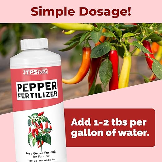 Pepper Fertilizer, Complete Liquid Pepper Plant Food, 32 oz (1 Quart)