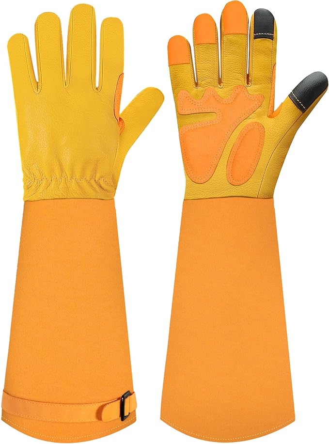 Long-Gardening-Gloves for Women/Men - Thorn Proof Rose Pruning Gloves Heavy Duty Gauntlet, Best Garden Gifts for Gardener-M