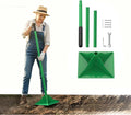 Green Heavy Duty Steel Tamper, 10x10 Inch Head with 48-Inch Handle & Rubber Grip for Soil, Dirt, Gravel and Asphalt Compaction, Ideal Garden Landscaping & Paver Tool Trash Tamper